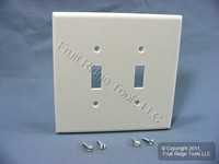 Leviton White JUMBO 2-Gang Toggle Switch Cover Wallplate 88109