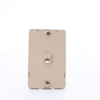 New Leviton Ivory 4-Wire 1-Line Wall Phone Mounting Plate Telephone Jack 40914-I