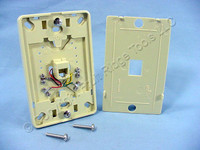 New Leviton Ivory 4-Wire 1-Line Wall Phone Mounting Plate Telephone Jack 40914-I