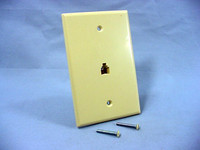 Leviton Ivory LARGE Midway Phone Jack Wall Plate 6-Wire Modular Telephone 40538-I