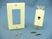 Leviton Almond Decora Telephone Jack 6-Position 6-Conductor Type 625F 40638-A