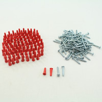 100PK Metallics 3/16" Light Duty Red Anchor Kit w/ Pan Head Combo Screw WAK16KIT
