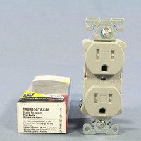 Cooper Gray COMMERCIAL Tamper Resistant Duplex Receptacle Outlet NEMA 5-15R 15A TRBR15GYBXSP