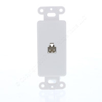 Cooper White Plastic Flush Mount 4-Wire Decorator Modular Phone Telephone Jack Wallplate 3560-4W