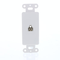 Cooper White Plastic Flush Mount 4-Wire Decorator Modular Phone Telephone Jack Wallplate 3560-4W