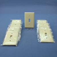 10 Cooper Almond Standard 1-Gang Toggle Switch Plastic Wallplate Covers 2134A