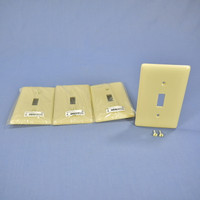 4 Hubbell Ivory Unbreakable Nylon Toggle Switch Cover Wallplate Switchplates NP1I