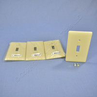4 Hubbell Ivory Unbreakable Nylon Toggle Switch Cover Wallplate Switchplates NP1I