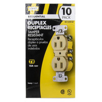 10 Hubbell Ivory TAMPER RESISTANT Duplex Receptacle Outlets 5-15R 15A RR15SITRZ
