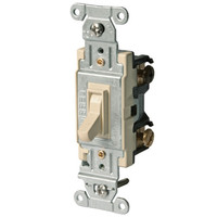 Hubbell Ivory 3-way Commercial Framed Toggle Light Switch 20A CSB320IF