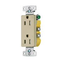 Hubbell Ivory Tamper Resistant Decorator Duplex Receptacle XClamp 15A RRD15SITRX