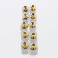 5 Pair Leviton White Quickport Stereo RCA Jacks Gold Black & Red Striped 40830-W