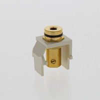 Leviton Almond Quickport Stereo Speaker Binding Post Jack Black Stripe 40833-BAE