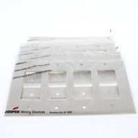 6 Cooper Lt Almond 4-Gang Decorator UNBREAKABLE MidSize Wallplate Rocker Switch Covers PJ264LA