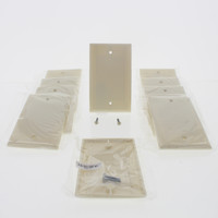 10 Cooper Almond Thermoset Standard 1-Gang Blank Cover Box Mounted Wallplate 2129A