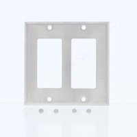 Eaton Type 304 Stainless Steel 2-Gang Decorator Cover Wallplate GFCI GFI 93402