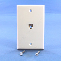 Leviton White Phone Jack Wallplate 6-Wire Telephone C2675-W
