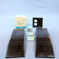 25 Leviton Brown EXTRA DEEP Combination Duplex Receptacle Outlet Cover and Blank Wall Plates 85308