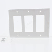 P&S Discolored Yellowed White 3-Gang Decorator Nylon Wallplate Cover TP263-W