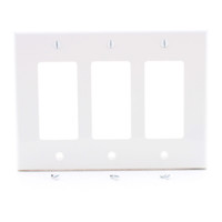 Leviton White 3-Gang Decora Unbreakable Midway Nylon Wallplate GFI GFCI PJ263-W