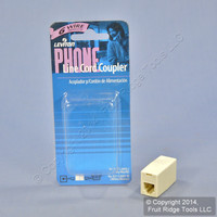 Leviton Ivory In-Line Phone Cord Coupler 6-Wire Modular Telephone RJ11 RJ14 RJ25C2683-I