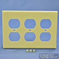 Leviton Ivory 3-Gang Outlet Cover Duplex Receptacle Wallplate 86030