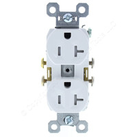 Pass & Seymour White Smooth Faced Straight Blade TAMPER RESISTANT Duplex Outlet Receptacle NEMA 5-20R 20A 125V TR20-W