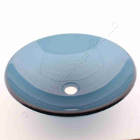 Decolav Frosted Blue Glass Vessel Sink Bowl 1000-GR