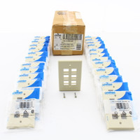 25 NEW Leviton Ivory Quickport 6-Port Flush Mount High Impact Fire-Retardant Plastic Wallplate Covers 1-Gang 41080-6IP