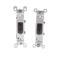 2 Leviton Brown Framed Toggle Wall Light Switches Single Pole 15A 120V 1451