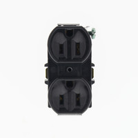 Leviton RESIDENTIAL Grade Black Duplex Receptacle Outlet Straight Blade NEMA 5-15R 15A 125V 5248-E NO STRAP