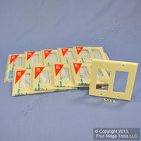10 Leviton Ivory Decora 2-Gang UNBREAKABLE Wallplates GFCI GFI Covers 80409-NI