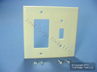 Leviton Midway Ivory 2-Gang Leviton Decora Combination Switch Cover GFCI GFI Wallplate 80605-I