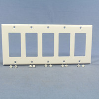 Eagle White Standard Decorator 5-Gang Thermoset Wallplate GFCI GFI Cover 2165W