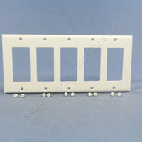 Eagle White Standard Decorator 5-Gang Thermoset Wallplate GFCI GFI Cover 2165W