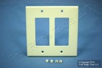 New Leviton Almond Decora Midway GFI GFCI 2-Gang Plastic Cover Wallplate 80609-A