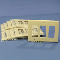 10 Eagle Ivory Decorator Mid-Size 3-Gang GFI GFCI Cover Rocker Switch Thermoset Wallplates 2063V