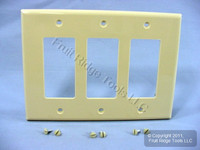 Leviton Ivory 3-Gang Decora Unbreakable Midway Wallplate GFI GFCI PJ263-I