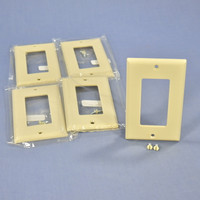 5 Cooper Ivory Standard 1-Gang Decorator GFI GFCI Cover Thermoset Wallplates 2151V