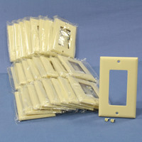 25 Cooper Ivory Standard 1-Gang Decorator GFI GFCI Cover Thermoset Wallplates 2151V