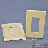 2 Leviton Light Almond Decora UNBREAKABLE MIDWAY Wallplates GFI GFCI Covers PJ26-T