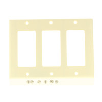 Leviton Almond Decora 3-Gang Plastic Wallplate GFCI GFI Thermoset Cover 80411-A