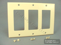 Leviton Almond Decora 3-Gang Plastic Wallplate GFCI GFI Thermoset Cover 80411-A