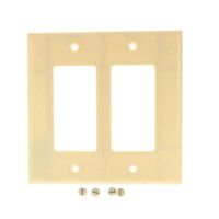 Leviton Midway Ivory 2G Leviton Decora Plastic Wallplate GFCI GFI Cover 80609-I