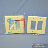 2 Leviton Almond 2-Gang Decora UNBREAKABLE MIDWAY Wallplates Thermoplastic GFI GFCI Covers PJ262-A