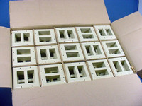 600 General Electric 2-Gang Ivory Unbreakable Nylon Decorator GFCI Rocker Switch Wallplate Covers w/o Mounting Screws WD9350935