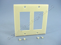 Cooper Ivory Decorator Standard 2-Gang Thermoset Wallplate GFCI GFI Cover 2152V
