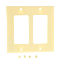 Cooper Ivory Decorator Standard 2-Gang Thermoset Wallplate GFCI GFI Cover 2152V