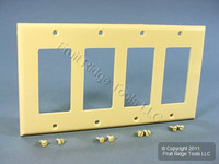 Leviton Ivory Unbreakable Decora 4-Gang Wallplate GFCI GFI Cover 80412-NI