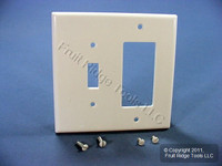Leviton Midway White 2-Gang Leviton Decora Combination Switch Cover GFCI GFI Wallplate 80605-W